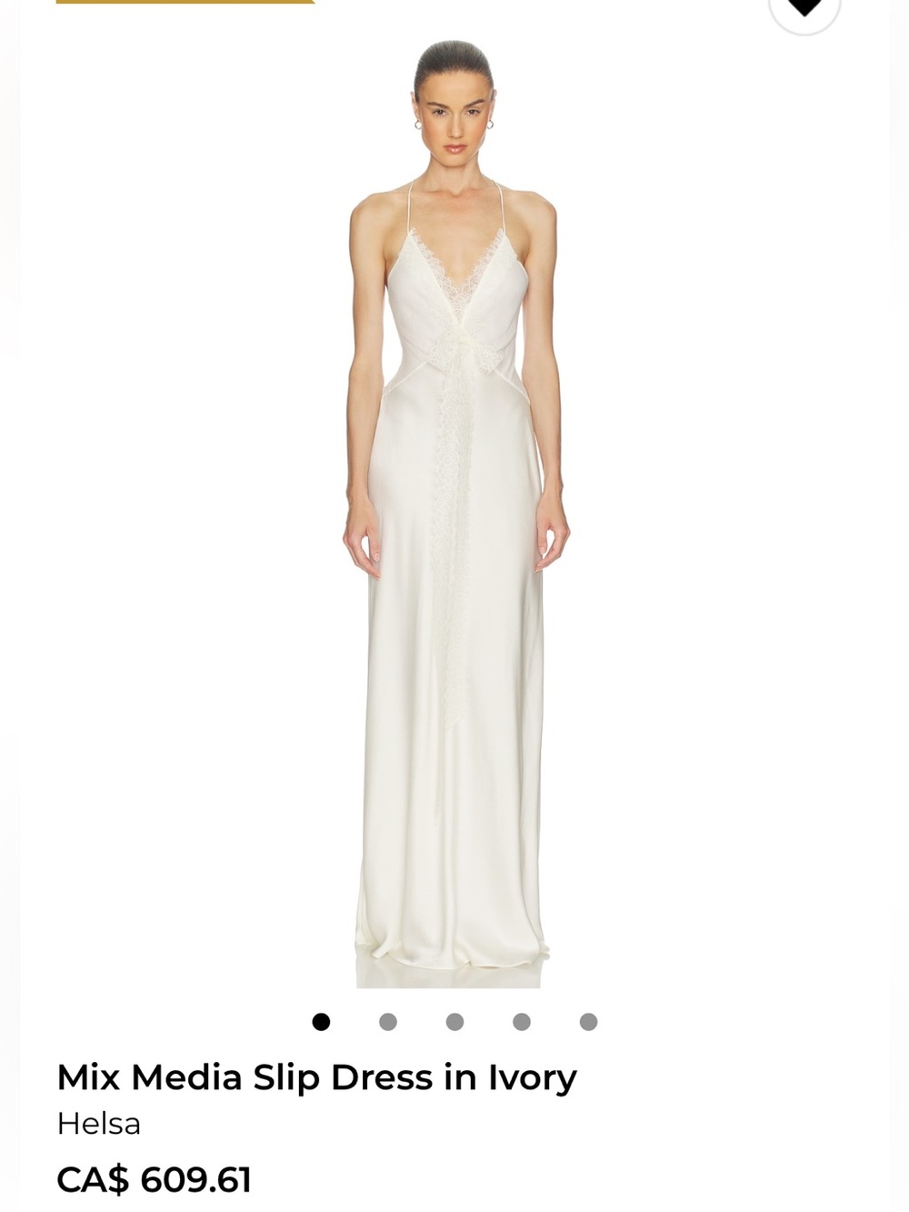 HELSA Mix Media Slip Dress in Ivory